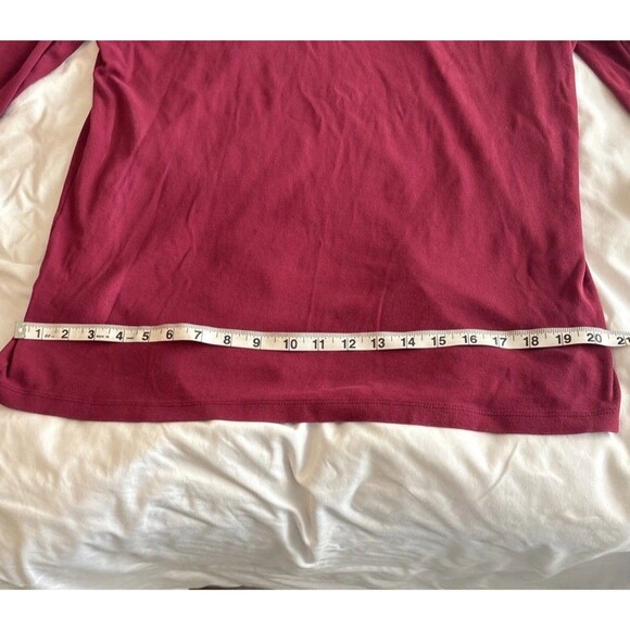 Women’s Long Sleeve T Shirt Eddie Bauer Size Tall XXL IN Red-Wine Color - Picture 5 of 9